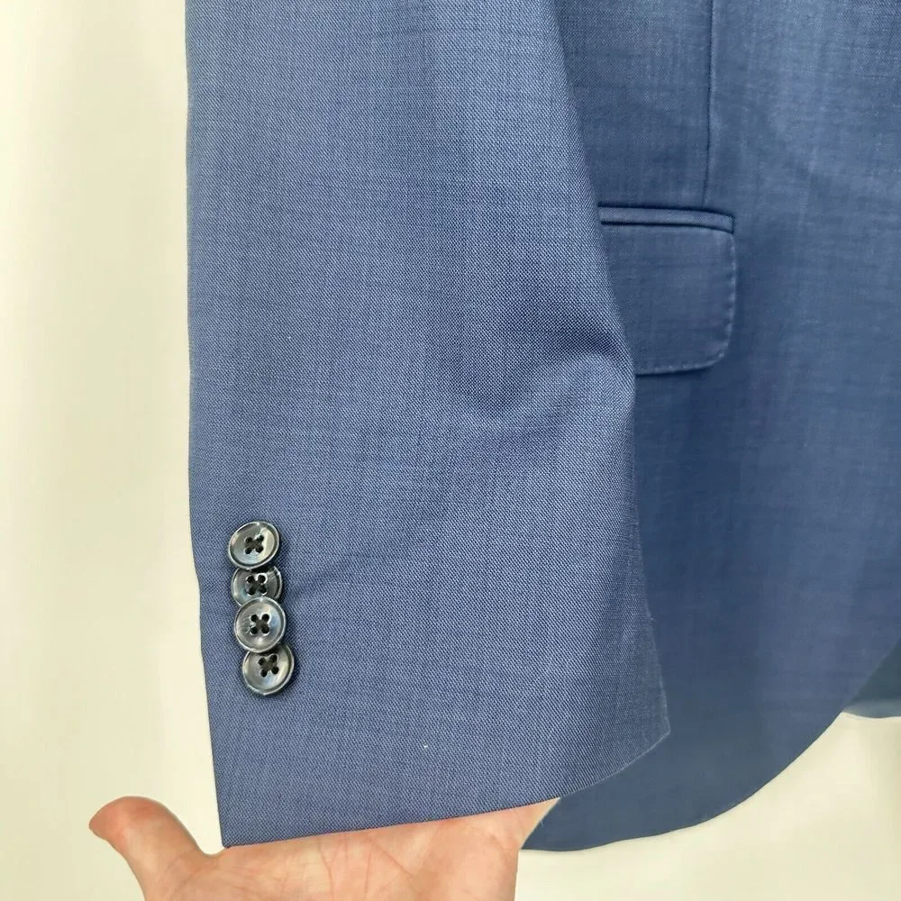 Peter Millar Blazer Jacket Mens‎ 42 Blue Single Breasted Business Casual FLAWS